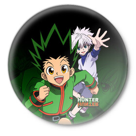 Значок с принтом Hunter x Hunter в Курске,  металл | круглая форма, металлическая застежка в виде булавки | Тематика изображения на принте: anime | hunter x hunter | аниме | гон фрикс | манга | охотник х охотник | хантер хантер | хантеры