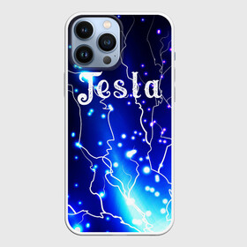 Чехол для iPhone 13 Pro Max с принтом TESLA в Курске,  |  | Тематика изображения на принте: flash | lightning | neon | tesla | вспышка | гроза | зарядка | знаменитые | инженер | исторические | история | катушка | личность | молния | наука | неоновый | огонь | паутина | свет | светящиеся | сияние | тесла