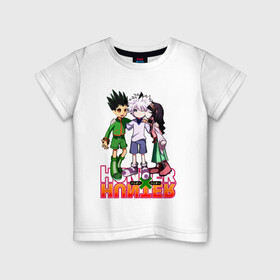 Детская футболка хлопок с принтом Хантер три героя в Курске, 100% хлопок | круглый вырез горловины, полуприлегающий силуэт, длина до линии бедер | anime | hunter | hunter x hunter | killua | zoldyck | аниме | зодиак | охотник | охотники