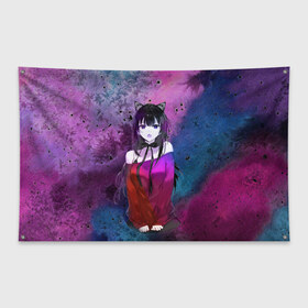 Флаг-баннер с принтом Anime в Курске, 100% полиэстер | размер 67 х 109 см, плотность ткани — 95 г/м2; по краям флага есть четыре люверса для крепления | anime | аниме тян | кошка | кошкодевочка | неко | тян | ушки
