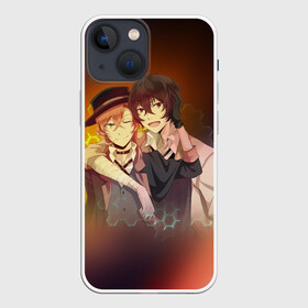 Чехол для iPhone 13 mini с принтом Дазай и Чуя в Курске,  |  | bungou stray dogs | chuuya | chuuya nakahara | dazai | dazai osamu | nakahara | osamu | бродячие псы | великий | накахара | чуя | чуя накахара