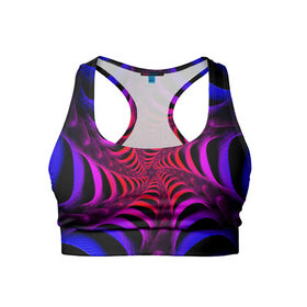 Женский спортивный топ 3D с принтом Спираль в Курске, 82% полиэстер, 18% спандекс Ткань безопасна для здоровья, позволяет коже дышать, не мнется и не растягивается |  | красный | розовый | синий | спираль | тёмный | туннель | фиолетовый | черный
