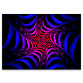 Поздравительная открытка с принтом Спираль в Курске, 100% бумага | плотность бумаги 280 г/м2, матовая, на обратной стороне линовка и место для марки
 | красный | розовый | синий | спираль | тёмный | туннель | фиолетовый | черный
