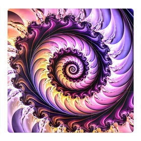 Магнитный плакат 3Х3 с принтом Спираль улитки в Курске, Полимерный материал с магнитным слоем | 9 деталей размером 9*9 см | Тематика изображения на принте: волна | волны | желтый | раковина улитки | розовый | синий | спираль | улитка | фиолетовый