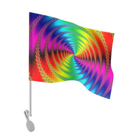 Флаг для автомобиля с принтом Цветной гипноз в Курске, 100% полиэстер | Размер: 30*21 см | насыщенные цвета | радуга | спираль | цвет | цвета | яркие цвета | ярко