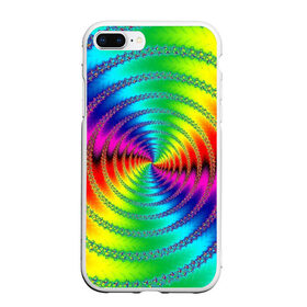 Чехол для iPhone 7Plus/8 Plus матовый с принтом Цветной гипноз в Курске, Силикон | Область печати: задняя сторона чехла, без боковых панелей | насыщенные цвета | радуга | спираль | цвет | цвета | яркие цвета | ярко