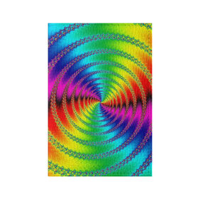 Обложка для паспорта матовая кожа с принтом Цветной гипноз в Курске, натуральная матовая кожа | размер 19,3 х 13,7 см; прозрачные пластиковые крепления | насыщенные цвета | радуга | спираль | цвет | цвета | яркие цвета | ярко