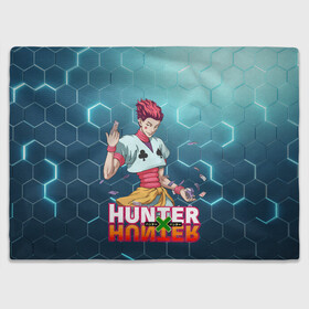 Плед 3D с принтом Хисока Hunter x Hunter в Курске, 100% полиэстер | закругленные углы, все края обработаны. Ткань не мнется и не растягивается | Тематика изображения на принте: anime | hunter | hunter x hunter | zoldyck | аниме | зодиак | охотник | охотники | хисока