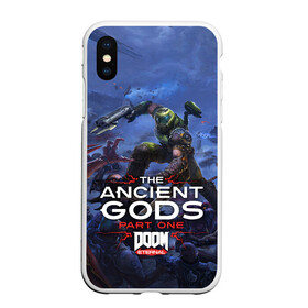 Чехол для iPhone XS Max матовый с принтом Doom Eternal The Ancient Gods в Курске, Силикон | Область печати: задняя сторона чехла, без боковых панелей | Тематика изображения на принте: demon | dlc | doom | doom slayer | doomguy | eternal | games | the ancient gods | демон | древние боги | дум | игры | палач рока