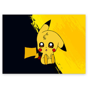 Поздравительная открытка с принтом Пикачу/Pikachu в Курске, 100% бумага | плотность бумаги 280 г/м2, матовая, на обратной стороне линовка и место для марки
 | Тематика изображения на принте: anime | baby | cartoon | cute | kawaii | pika pika | pokemon | аниме | анимешникам | глаза | детям | зайчик | зверек | кавайный | кот | котенок | кролик | малыш | милый | мордочка | мультфильмы | няшный | пика пика | пикачу