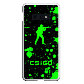 Чехол для Samsung S10E с принтом CSGO logo в Курске, Силикон | Область печати: задняя сторона чехла, без боковых панелей | Тематика изображения на принте: american | counter strike | cs go | автомат | америка | армия | бой | брызги | война | детям | игра | капли | кислотный | контр страйк | краска | логотипы игр | мальчикам | монстр | неоновый | оружие | пацанские | пятна