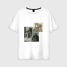 Женская футболка хлопок Oversize с принтом Иосиф Бродский Венеция в Курске, 100% хлопок | свободный крой, круглый ворот, спущенный рукав, длина до линии бедер
 | венеция | иосиф бродский