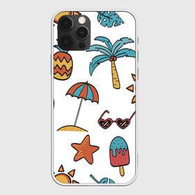 Чехол для iPhone 12 Pro Max с принтом Отпуск в Курске, Силикон |  | summer | ананас | ананасы | гаваи | гавайская | звезда | звёзды | зонт | лето | мороженное | отдых | отпуск | очки | пальма | пальмы | пляж | солнце | туризм | туристическая