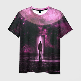 Мужская футболка 3D с принтом Teleport в Курске, 100% полиэфир | прямой крой, круглый вырез горловины, длина до линии бедер | teleport | атмосфера | космос | любовь | орбита | роботы
