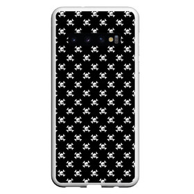 Чехол для Samsung Galaxy S10 с принтом Черепа в Курске, Силикон | Область печати: задняя сторона чехла, без боковых панелей | минимализм | пиратский флаг | рисунок | черепа