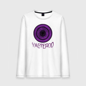 Мужской лонгслив хлопок с принтом YASTEROD big в Курске, 100% хлопок |  | eye | purple | rinnegan | yasterod | глаз | риннеган | фиолетовый
