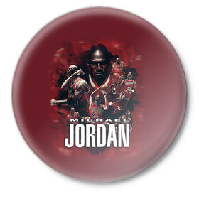 Значок с принтом MICHAEL JORDAN в Курске,  металл | круглая форма, металлическая застежка в виде булавки | jordan | michael | michael jordan | nba | баскетбол | баскетболист | джордан | защитник | майкл | майкл джордан | нба