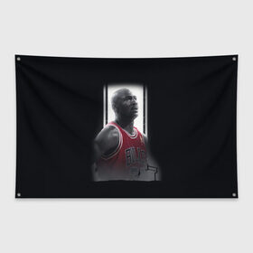 Флаг-баннер с принтом MICHAEL JORDAN в Курске, 100% полиэстер | размер 67 х 109 см, плотность ткани — 95 г/м2; по краям флага есть четыре люверса для крепления | jordan | michael | michael jordan | nba | баскетбол | баскетболист | джордан | защитник | майкл | майкл джордан | нба