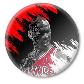 Значок с принтом MICHAEL JORDAN в Курске,  металл | круглая форма, металлическая застежка в виде булавки | jordan | michael | michael jordan | nba | баскетбол | баскетболист | джордан | защитник | майкл | майкл джордан | нба