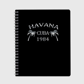 Тетрадь с принтом Havana в Курске, 100% бумага | 48 листов, плотность листов — 60 г/м2, плотность картонной обложки — 250 г/м2. Листы скреплены сбоку удобной пружинной спиралью. Уголки страниц и обложки скругленные. Цвет линий — светло-серый
 | Тематика изображения на принте: 1981 | 1984 | cuba | havana | гавана | закат | куба | пальма | потерялся | прикол | путишествие | путишествия | серебро | че гевара | чегевара | эрнесто