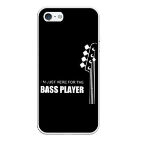 Чехол для iPhone 5/5S матовый с принтом BASS PLAYER (GUITAR) в Курске, Силикон | Область печати: задняя сторона чехла, без боковых панелей | guitar | nick senpai | бас | бас гитара | гитара | марченко | никита марченко