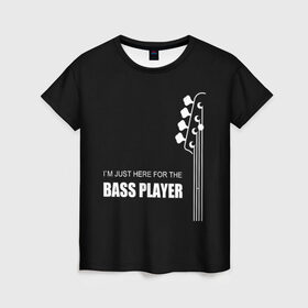 Женская футболка 3D с принтом BASS PLAYER (GUITAR) в Курске, 100% полиэфир ( синтетическое хлопкоподобное полотно) | прямой крой, круглый вырез горловины, длина до линии бедер | guitar | nick senpai | бас | бас гитара | гитара | марченко | никита марченко