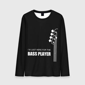 Мужской лонгслив 3D с принтом BASS PLAYER (GUITAR) в Курске, 100% полиэстер | длинные рукава, круглый вырез горловины, полуприлегающий силуэт | guitar | nick senpai | бас | бас гитара | гитара | марченко | никита марченко