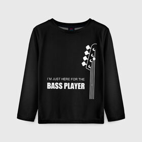 Детский лонгслив 3D с принтом BASS PLAYER (GUITAR) в Курске, 100% полиэстер | длинные рукава, круглый вырез горловины, полуприлегающий силуэт
 | guitar | nick senpai | бас | бас гитара | гитара | марченко | никита марченко