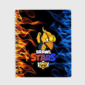 Тетрадь с принтом BRAWL STARS PHOENIX CROW в Курске, 100% бумага | 48 листов, плотность листов — 60 г/м2, плотность картонной обложки — 250 г/м2. Листы скреплены сбоку удобной пружинной спиралью. Уголки страниц и обложки скругленные. Цвет линий — светло-серый
 | brawl | brawl stars | brawlstars | crow | fire | flame | game | leon | loen | phoenix | shark | star | stars | акула | бравл | браво | вода | звезда | звезды | игра | леон | огонь | пламя | стар | старс | феникс