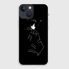 Чехол для iPhone 13 mini с принтом Кирито в Курске,  |  | Тематика изображения на принте: art | asuna | kazuto | kirito | online | sao | sword | yuuki | асуна | кадзуто | кирито | мастера | меча | мечник | онлайн | сао | черный | юки