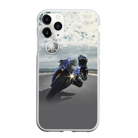 Чехол для iPhone 11 Pro матовый с принтом Yamaha в Курске, Силикон |  | clouds | helmet | motorcycle | racer | road | route | sky | speed | yamaha | гонщик | дорога | мотоцикл | небо | облака | скорость | трасса | шлем