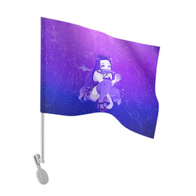 Флаг для автомобиля с принтом Nezuko в Курске, 100% полиэстер | Размер: 30*21 см | kamado | kimetsu no yaiba | nezuko | камадо | незуко