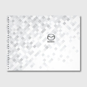 Альбом для рисования с принтом MAZDA в Курске, 100% бумага
 | матовая бумага, плотность 200 мг. | mazda | авто | автомобиль | логотип | мазда | марка | машина | надпись | текстура