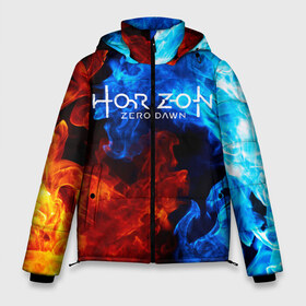 Мужская зимняя куртка 3D с принтом Horizon Zero Dawn FIRE в Курске, верх — 100% полиэстер; подкладка — 100% полиэстер; утеплитель — 100% полиэстер | длина ниже бедра, свободный силуэт Оверсайз. Есть воротник-стойка, отстегивающийся капюшон и ветрозащитная планка. 

Боковые карманы с листочкой на кнопках и внутренний карман на молнии. | aloy | antasy girl | art | artwork | digital art | fantasy | horizon | horizon: zero dawn | landscape | tallneck | warrior fantasy | weapon | zero dawn