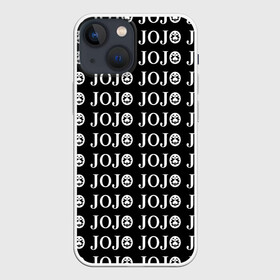 Чехол для iPhone 13 mini с принтом JOJOJOJOJOJOJOJOJ BLACK в Курске,  |  | anime | jojo | jojo’s bizarre adventure | аниме | анимэ | биззаре адвенчер | джо | джо джо | джоджо | джонатан джостар | дзёсукэ хигасиката | дзётаро кудзё | жожо | игги | кира | лого | манга | невероятные приключения