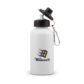 Бутылка спортивная с принтом Windows 98 в Курске, металл | емкость — 500 мл, в комплекте две пластиковые крышки и карабин для крепления | microsoft | windows | windows98 | виндовс | майкрософт