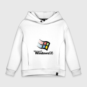 Детское худи Oversize хлопок с принтом Windows 98 в Курске, френч-терри — 70% хлопок, 30% полиэстер. Мягкий теплый начес внутри —100% хлопок | боковые карманы, эластичные манжеты и нижняя кромка, капюшон на магнитной кнопке | microsoft | windows | windows98 | виндовс | майкрософт