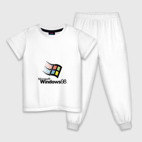 Детская пижама хлопок с принтом Windows 98 в Курске, 100% хлопок |  брюки и футболка прямого кроя, без карманов, на брюках мягкая резинка на поясе и по низу штанин
 | microsoft | windows | windows98 | виндовс | майкрософт