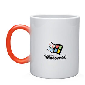Кружка хамелеон с принтом Windows 98 в Курске, керамика | меняет цвет при нагревании, емкость 330 мл | Тематика изображения на принте: microsoft | windows | windows98 | виндовс | майкрософт