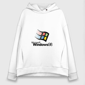 Женское худи Oversize хлопок с принтом Windows 98 в Курске, френч-терри — 70% хлопок, 30% полиэстер. Мягкий теплый начес внутри —100% хлопок | боковые карманы, эластичные манжеты и нижняя кромка, капюшон на магнитной кнопке | microsoft | windows | windows98 | виндовс | майкрософт