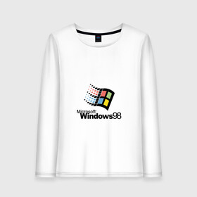 Женский лонгслив хлопок с принтом Windows 98 в Курске, 100% хлопок |  | microsoft | windows | windows98 | виндовс | майкрософт