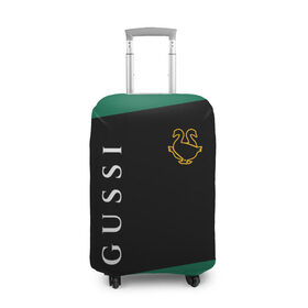 Чехол для чемодана 3D с принтом GUSSI / ГУСИ в Курске, 86% полиэфир, 14% спандекс | двустороннее нанесение принта, прорези для ручек и колес | anti | antibrand | brand | fashion | gucci | gusi | gussi | logo | meme | memes | анти | антибренд | бренд | гуси | гуччи | забавные | лого | логотип | мем | мемы | мода | прикол | приколы | прикольные | символ