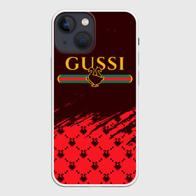 Чехол для iPhone 13 mini с принтом GUSSI   ГУСИ в Курске,  |  | anti | antibrand | brand | fashion | gucci | gusi | gussi | logo | meme | memes | анти | антибренд | бренд | гуси | гуччи | забавные | лого | логотип | мем | мемы | мода | прикол | приколы | прикольные | символ