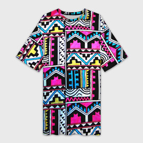 Платье-футболка 3D с принтом Ацтеки в Курске,  |  | Тематика изображения на принте: абстракция | африка | африканский мотив | африканский паттерн | ацтеки | коллаж | паттерн | хиппи
