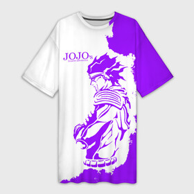 Платье-футболка 3D с принтом Хамон фиолетовый в Курске,  |  | anime | jojo | jojo’s bizarre adventure | аниме | анимэ | биззаре адвенчер | джо | джо джо | джоджо | джонатан джостар | дзёсукэ хигасиката | дзётаро кудзё | жожо | игги | кира | лого | манга | невероятные приключения