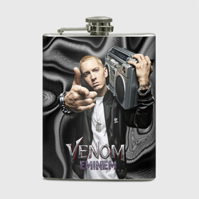 Фляга с принтом Eminem-Venom в Курске, металлический корпус | емкость 0,22 л, размер 125 х 94 мм. Виниловая наклейка запечатывается полностью | Тематика изображения на принте: eminem | rap | venom eminem | рэп | хип хоп | эминем
