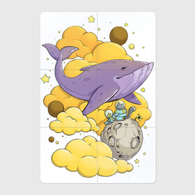 Магнитный плакат 2Х3 с принтом Космический кит в Курске, Полимерный материал с магнитным слоем | 6 деталей размером 9*9 см | Тематика изображения на принте: cat | space | кит | космонавт | космос | кот