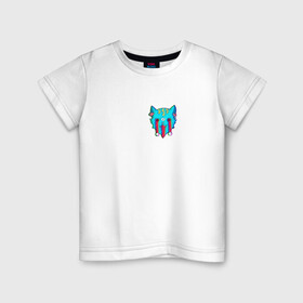 Детская футболка хлопок с принтом Кислотный Кот в Курске, 100% хлопок | круглый вырез горловины, полуприлегающий силуэт, длина до линии бедер | Тематика изображения на принте: кислотный кот | кот | рисунок | сюрреализм