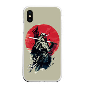 Чехол для iPhone XS Max матовый с принтом Samurai man в Курске, Силикон | Область печати: задняя сторона чехла, без боковых панелей | Тематика изображения на принте: бамбук | катана | сакура | самурай | япония