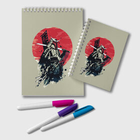 Блокнот с принтом Samurai man в Курске, 100% бумага | 48 листов, плотность листов — 60 г/м2, плотность картонной обложки — 250 г/м2. Листы скреплены удобной пружинной спиралью. Цвет линий — светло-серый
 | бамбук | катана | сакура | самурай | япония